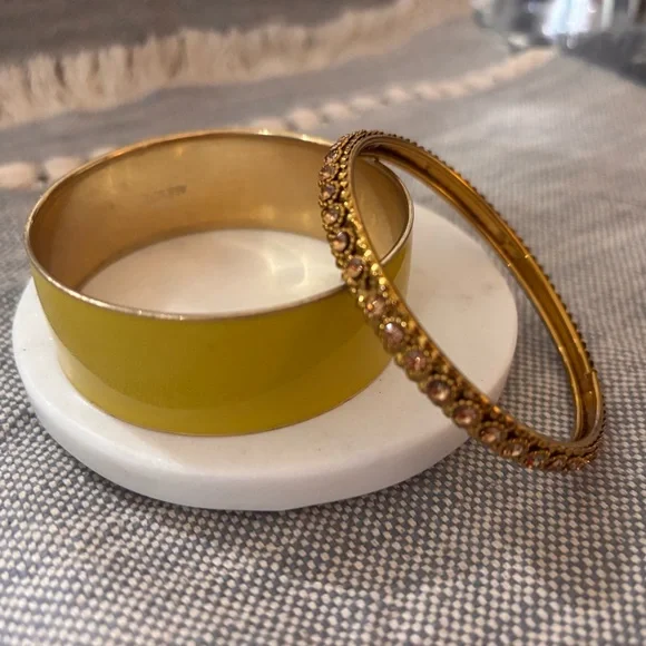 Chic 6-6.5” Gold and Yellow Bracelet Duo - Picture 2 of 3